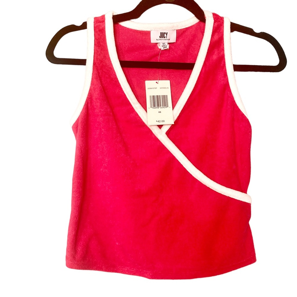 Juicy By Juicy Couture NWT XS Towel Terry Womens V Neck tank - Picture 2 of 6